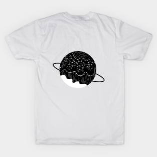 Flowing B&W Planet T-Shirt